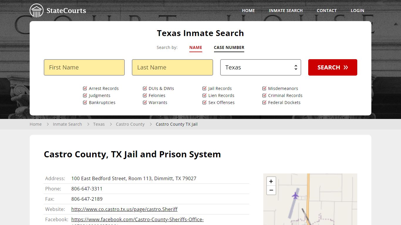 Castro County TX Jail Inmate Records Search, Texas - StateCourts